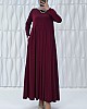 Pileli Cepli Elbise - Bordo