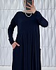 Pileli Cepli Elbise - Lacivert