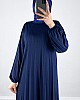 Piliseli Tesettür Elbise - Lacivert Piliseli Tesettür Elbise - Lacivert