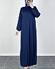 Piliseli Tesettür Elbise - Lacivert Piliseli Tesettür Elbise - Lacivert