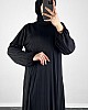 Piliseli Tesettür Elbise - Siyah
