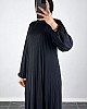 Piliseli Tesettür Elbise - Siyah