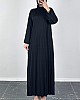 Piliseli Tesettür Elbise - Siyah