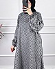 Puantiyeli Uzun Tunik - Gri