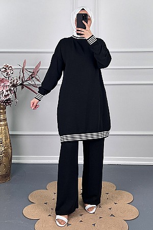 Ribanalı İkili Takim - Siyah