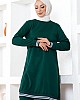Ribanalı Tesettür Takım - Zümrüt Yeşili