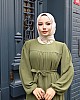 Robalı Ayrobin Elbise - Haki