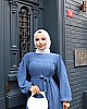 Robalı Ayrobin Elbise - Mavi