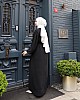 Robalı Ayrobin Elbise - Siyah