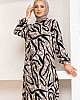 Sarmal Desenli Elbise - Gri