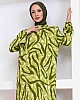 Sarmal Desenli Elbise - Yeşil