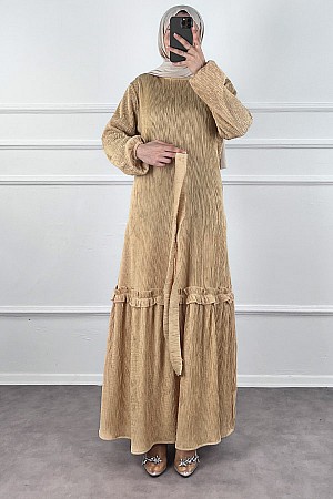 Scuba Kumaş Elbise - Gold Scuba Kumaş Elbise - Gold