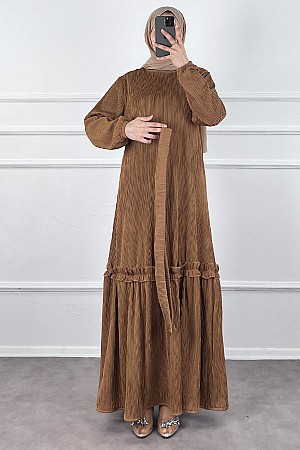 Scuba Kumaş Elbise - Kahverengi Scuba Kumaş Elbise - Kahverengi