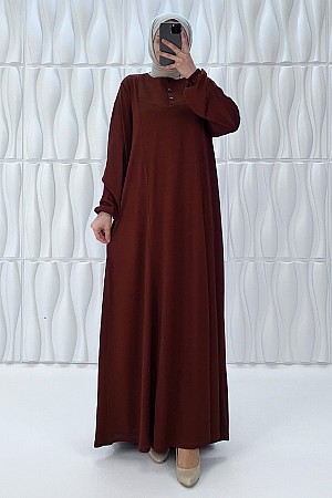 Simetrik Begonya Elbise - Kiremit