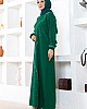 Taşlı Krep Elbise - Yeşil