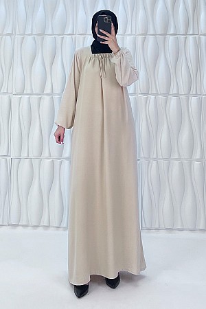 Tesettür Ferace Elbise - Bej Tesettür Ferace Elbise - Bej