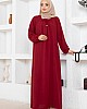 Tesettür Ferace Elbise - Bordo