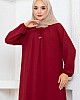 Tesettür Ferace Elbise - Bordo