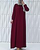 Tesettür Ferace Elbise - Bordo