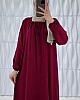 Tesettür Ferace Elbise - Bordo