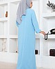 Tesettür Ferace Elbise - Buz Mavisi
