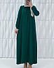 Tesettür Ferace Elbise - Çam Yeşili