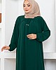 Tesettür Ferace Elbise - Çam Yeşili