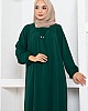 Tesettür Ferace Elbise - Çam Yeşili