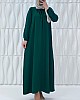 Tesettür Ferace Elbise - Çam Yeşili