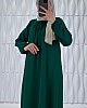 Tesettür Ferace Elbise - Çam Yeşili