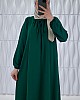 Tesettür Ferace Elbise - Çam Yeşili