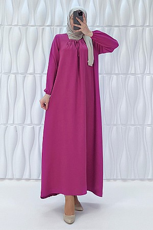 Tesettür Ferace Elbise - Gül Kurusu