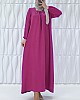 Tesettür Ferace Elbise - Gül Kurusu