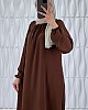 Tesettür Ferace Elbise - Kahverengi Tesettür Ferace Elbise - Kahverengi