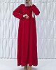 Tesettür Ferace Elbise - Kırmızı