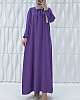 Tesettür Ferace Elbise - Mor