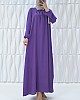 Tesettür Ferace Elbise - Mor