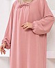 Tesettür Ferace Elbise - Pudra