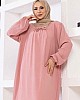 Tesettür Ferace Elbise - Pudra