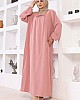 Tesettür Ferace Elbise - Pudra