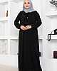 Tesettür Ferace Elbise - Siyah