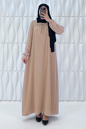 Tesettür Ferace Elbise - Taş Tesettür Ferace Elbise - Taş