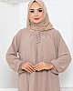 Tesettür Ferace Elbise - Taş