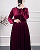 Tesettür Kadife Elbise - Bordo