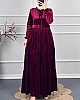 Tesettür Kadife Elbise - Bordo