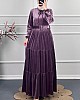 Tesettür Kadife Elbise - Mor