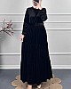Tesettür Kadife Elbise - Siyah