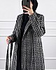Tesettür Tüvit Trençkot - Siyah Beyaz