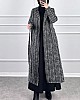 Tesettür Tüvit Trençkot - Siyah Beyaz