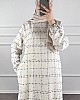 Cepli Tüvit Elbise - Beyaz